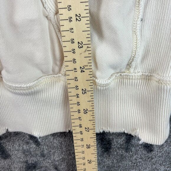 Vtg Y2K Abercrombie & Fitch Waffle Hoodie Pullover Spellout Distressed Men's L* - Picture 10 of 16